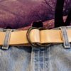 Double Ring Leather Cinch Belt in Natural Veg Leather with Antique Brass Rings