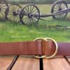 Double Ring Leather Cinch Belt in 1-1/4" Tan Oiled with Natural Brass Rings