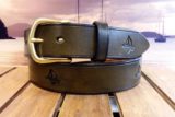 Sloop John B Leather Sailing Belt in Dark Brown Antique Finish with 1-1/2" Natural Brass