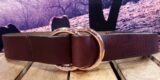 Double O Ring Leather Belt with Shinny Copper O Rings