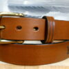 Sea Captain Leather Sailing Belt in Tan Antique Finish with 1-1/4" Natural Brass