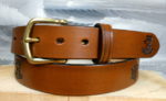 Sea Captain Leather Sailing Belt in Tan Antique Finish with 1-1/4" Natural Brass