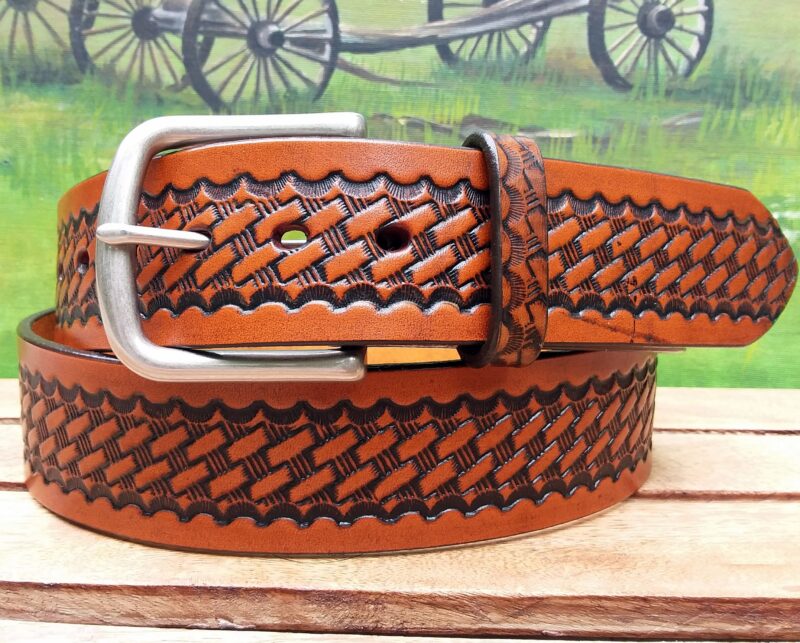 Basket Weave Leather Belt – Cellar Leather