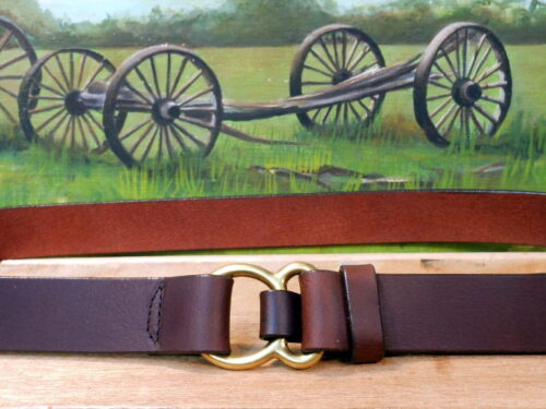 Loop & Ring; Leather Cinch Belt in Brown Oiled