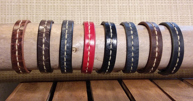 Hand Laced Leather Wrist Bands