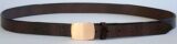 Rectangle Plaque Belt on Brown Vintage Glazed with Red Bronze Plaque Buckle