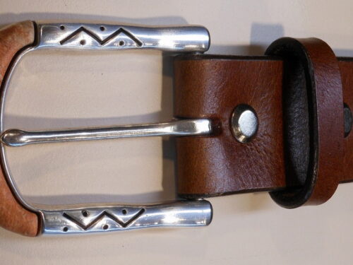 Mojave Belt with Sand Polished Silver Plate Buckle