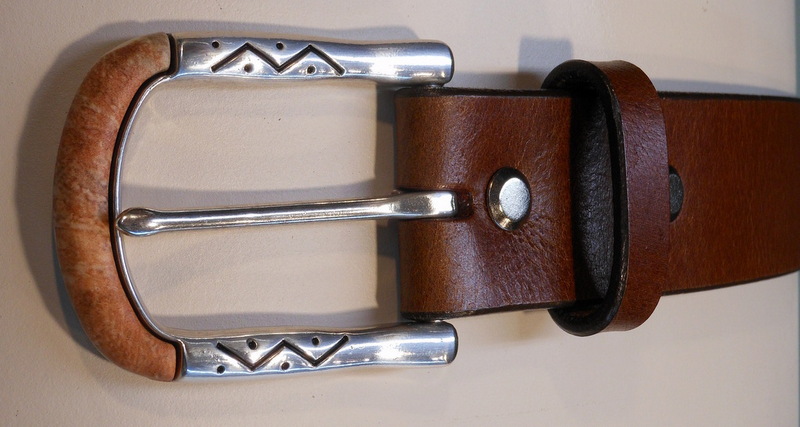 Mojave Belt with Sand Polished Silver Plate Buckle