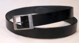 Laramie Leather Belts in Black Vintage Glazed Leather