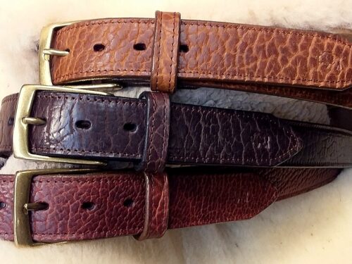 Artisan Handcrafted American Bison Handmade Leather Belts