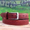 American Bison Leather Belt in Peanut 1-3/8" with Nickel Matte Buckle