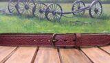 American Bison Leather Belt in Tucson Peanut with 1-1/4" Antique Brass Buckle
