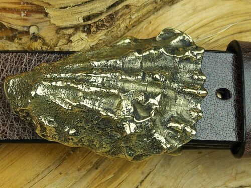 Wellfleet Oyster Lieutenant Island Belt Buckle in Solid Brass