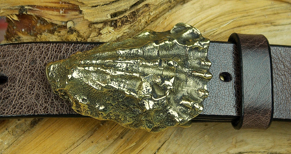 Wellfleet Oyster Lieutenant Island Belt Buckle in Solid Brass