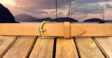 Italian Virgilio Vachetta Natural 9/10 oz Leather with 1-1/2" Natural Brass Buckle