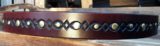 Dimond Embossed Leather Rivet Belt in Mahogany with Bass and Silver Rivets / Back View