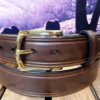 Leather Dress Belt in Walnut with 1-1/4" Solid Brass Buckle