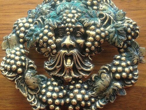 Artisan Handcrafted Bacchus Wine God Buckle in Solid Brass Artisan Handcrafted Bacchus Wine God Buckle in Solid Brass