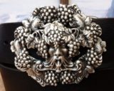 Bacchus Wine God Buckle in Silver Plate