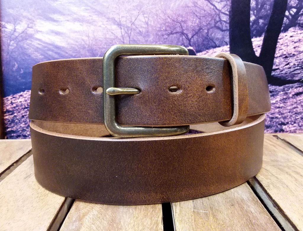 Vintage Leather Belt Made in USA Leather Shop