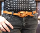 Knotted Snake Tie Belt in Natural Veg Tan