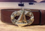 Cape Leather Sailboat Buckle in Solid Brass