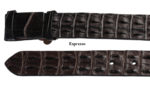 Nile Horn Back Crocodile Leather Belt in Espresso