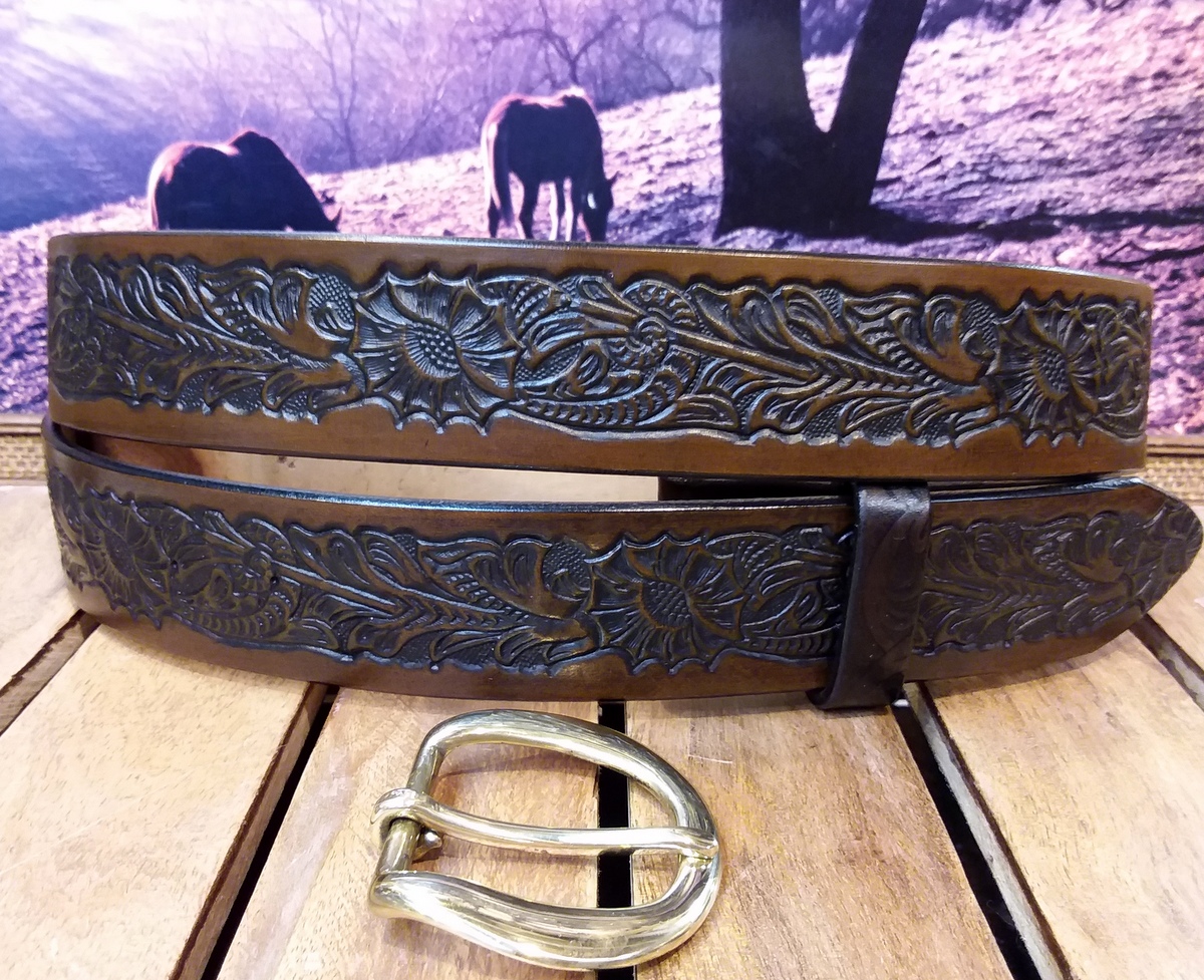 Brass belt buckle for 1.5 belt (Nautical Fishing Themed))