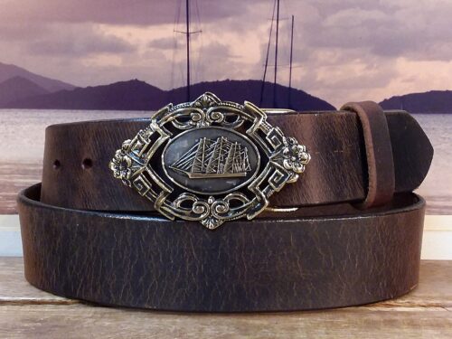 Clipper Ship Leather Belt