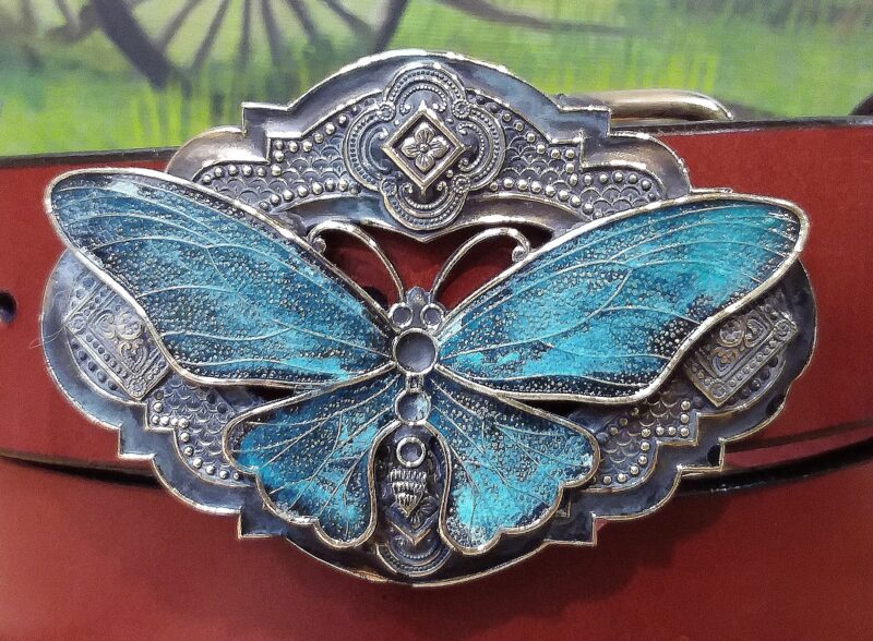 Patina Butterfly Brass Buckle