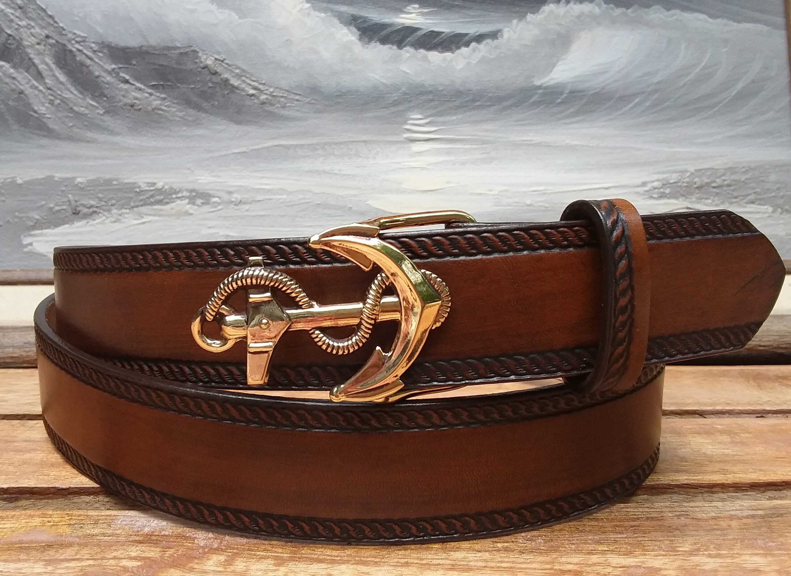 Anchor Rope Leather Sailing Belt - Cellar Leather