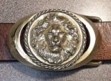 Lion Head Buckle in Solid Brass