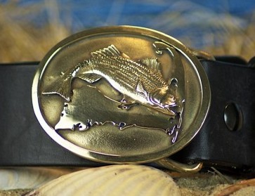 Cape Cod Striped Bass Buckle in Solid Brass