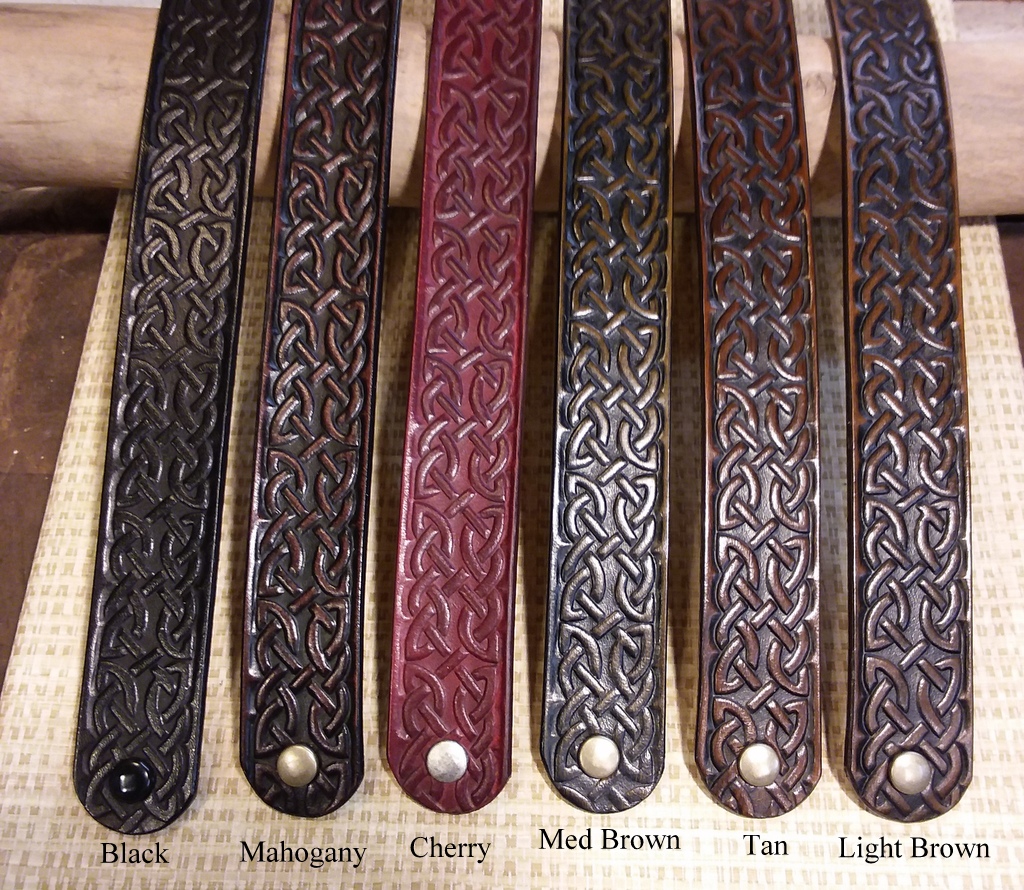 Embossed Leather Wristbands - Cellar Leather