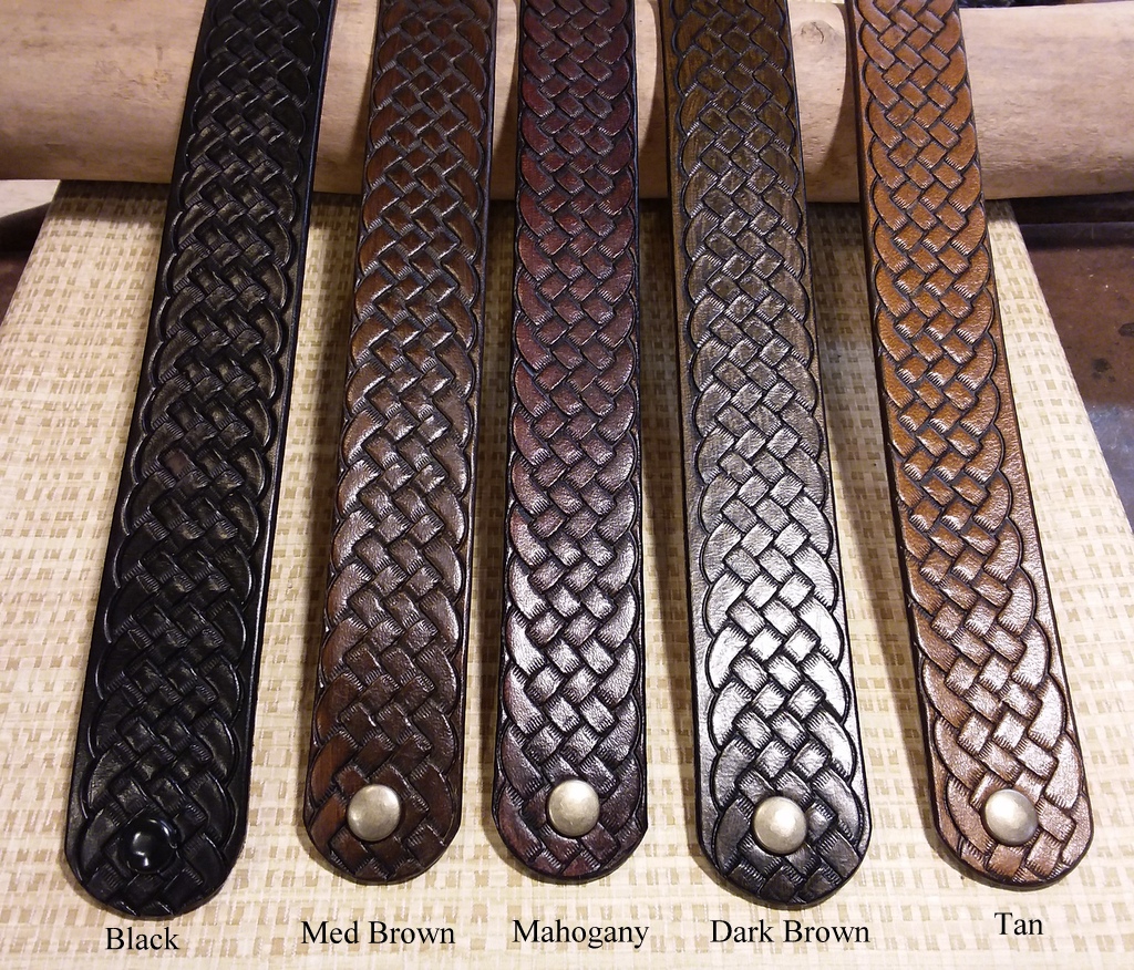 Embossed Leather Wristbands - Cellar Leather