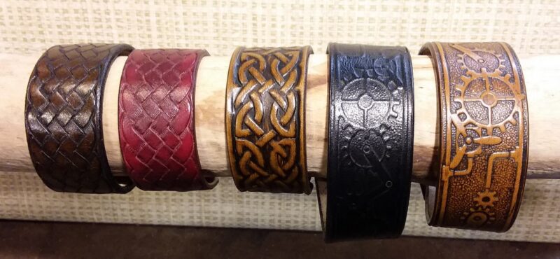 Embossed Leather Wristbands