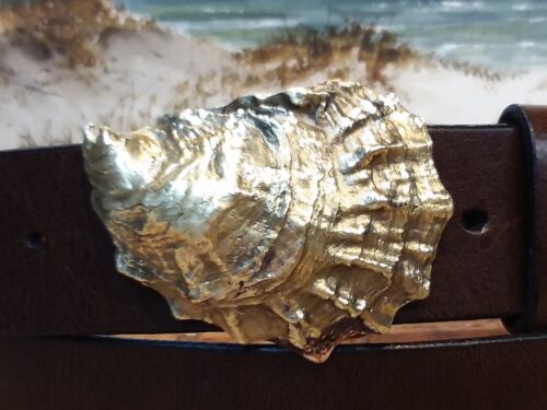 Barnstable Oyster Shell Buckle in Solid Brass