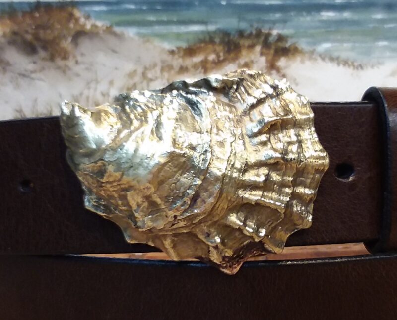 Barnstable Oyster Shell Buckle in Solid Brass