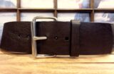 Women's Wide Leather Fashion Belt in Brown Aztec with 3" Stainless Steel Roller Buckle