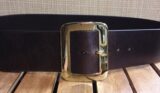 Polished Brass 2-1/2" Buckle on Brown Leather
