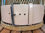 Women's Wide Leather Fashion Belt in 4" Splenda Natural Veg Tan