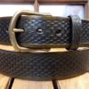 Dragon Scale Leather Belt in Dark Brown Antique Finish in 1-1/2"