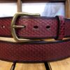 Belt in Back Cherry with Antique Brass Buckle 1-1/2"