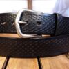 Dragon Scale Leather Belt in Black