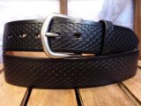 Dragon Scale Leather Belt in Black