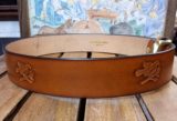 Peace Dove Leather Belt in Tan Antique Hand Dye