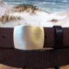 Cape Cod Cushion Plaque Belt on Vintage Brown and Solid Brass