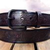 Black Widow Spider Leather Belt in Black/Brown with Black PVD Buckle