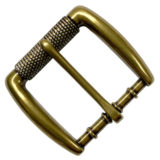 Textured Roller Bar Buckle in Antique Brass in 1-3/8" and 1-1/2"