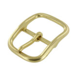 Center Bar Buckle in Natural Brass